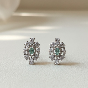Regal Emerald American Diamond Studs